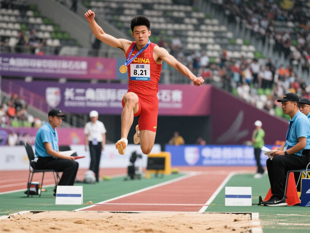 石雨豪长三角钻石赛惊艳一跳，8.21米勇夺男子跳远冠军